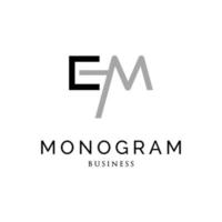 iniziale lettera em monogramma logo design modello vettore