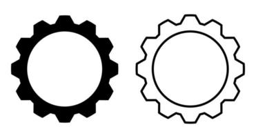 Ingranaggio icone. nero Ingranaggio ruota icone. Ingranaggio ambientazione vettore icona impostare. isolato nero ingranaggi meccanismo e ruota dentata. vettore illustrazione