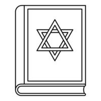 Torah libro icona, schema stile vettore