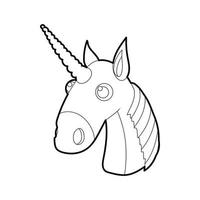 unicorno icona, schema stile vettore