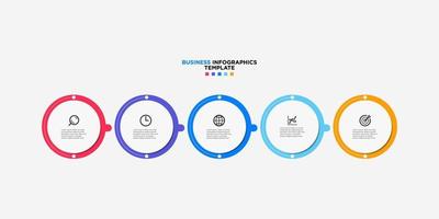 attività commerciale infografica sequenza temporale design modello con 5 passo e opzione informazione. premio vettore con modificabile cartello o simbolo. eps10 vettore