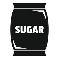 zucchero tessile sacco icona, semplice stile vettore