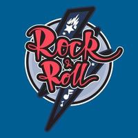 lettering rock and roll vettore