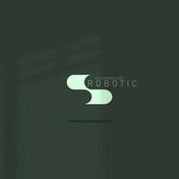 logo icona design hurus S semplice elegante futuristico robotica forma menta verde colore, per negozio, tecnologia azienda eps 10 vettore