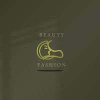 logo icona design bellezza viso forma donna colore oro lusso semplice elegante, per negozio, bellezza prodotti eps 10 vettore