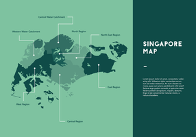 Vettore verde della mappa di Singapore