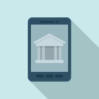 smartphone banca in linea prestito icona, piatto stile vettore