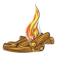 estate fuoco di bivacco icona, cartone animato stile vettore