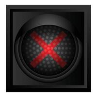 rosso traffico luci icona, cartone animato stile vettore