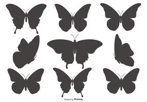 Collezione Butterfly Silhouette Shapes vettore