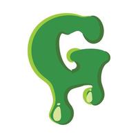 lettera g fatto di verde limo vettore