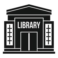 biblioteca edificio icona, semplice stile vettore