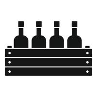 legna scatola vino bottiglia icona, semplice stile vettore