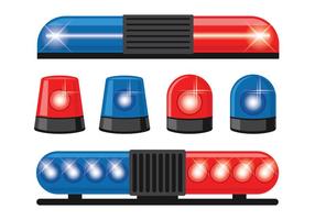 Set di icone vettoriali luci della polizia