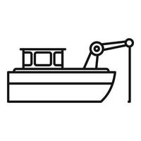 pesca nave icona, schema stile vettore