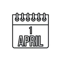 aprile 1, aprile sciocchi giorno calendario icona vettore