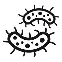 rischio biologico batteri icona, semplice stile vettore