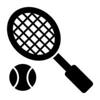 una perfetta icona del design del tennis lungo vettore