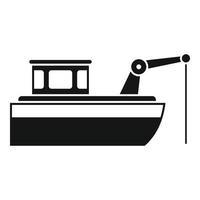 pesca nave icona, semplice stile vettore