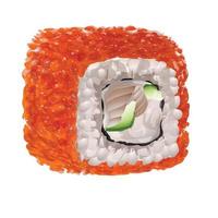 caviale Sushi rotolo icona, cartone animato stile vettore