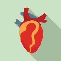 anatomia umano cuore icona, piatto stile vettore