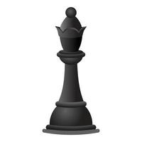 nero scacchi Regina icona, cartone animato stile vettore