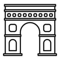 Parigi trionfale arco icona, schema stile vettore