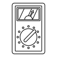 analogico multimetro icona, schema stile vettore