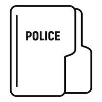 polizia stazione cartella icona, schema stile vettore