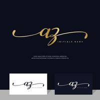 grafia iniziale di lettera az un' z femminile e bellezza logo design su oro colore. vettore