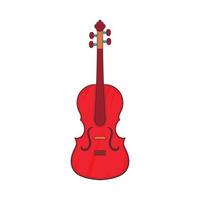 violoncello icona, cartone animato stile vettore