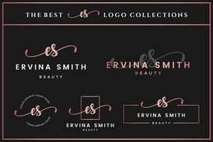 lusso iniziale lettera es e monogramma logo per bellezza, moda, boutique design modello collezione vettore