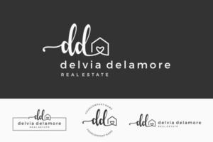 iniziale lettera dd d logo vero proprietà. casa, Casa, agente immobiliare, proprietà, edificio vettore design collezione