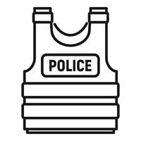 polizia antiproiettile icona, schema stile vettore