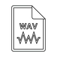 wav Audio file estensione icona, schema stile vettore