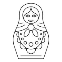cultura Nidificazione Bambola icona, schema stile vettore