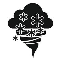 bufera di neve icona, semplice stile vettore