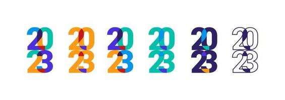 2023 nuovo anno moderno colorato sovrapposizione illustrazione con semplice forme per calendario o saluto carta vettore