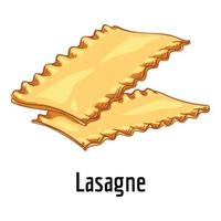 lasagne icona, cartone animato stile vettore