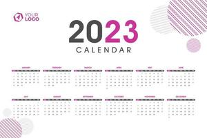 2023 calendario modello, modificabile vettore