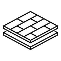legna pavimento piastrelle icona, schema stile vettore