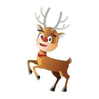 clipart di cartone animato versione di renna nel Natale vettore