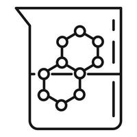 chimica borraccia formula icona, schema stile vettore