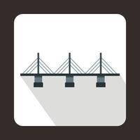 ponte con triangolare supporti icona, piatto stile vettore