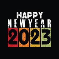 felice anno nuovo 2023 t-shirt design vettore
