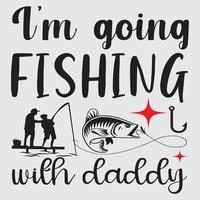 io sono andando pesca con papà vettore