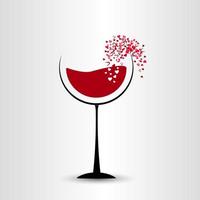bicchiere con cuori. può essere Usato come invito bandiera per San Valentino giorno festa.vettore illustrazione vettore