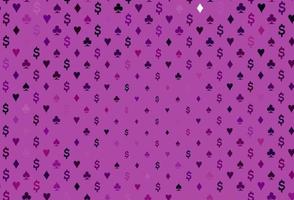 sfondo vettoriale viola scuro con segni di carte.