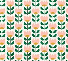 carino senza soluzione di continuità floreale modello di rosa tulipani nel scandinavo stile. nordico popolare fiori. per tessile, tessuto, involucro carta, sfondo, modello riempie, ragnatela pagina sfondo, superficie textures vettore