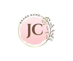 iniziale jc femminile logo. utilizzabile per natura, salone, terme, cosmetico e bellezza loghi. piatto vettore logo design modello elemento.